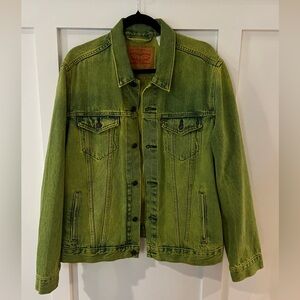 LEVIS neon slime oversized trucker jacket size Large